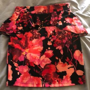 Floral Peplum Short Pencil Skirt